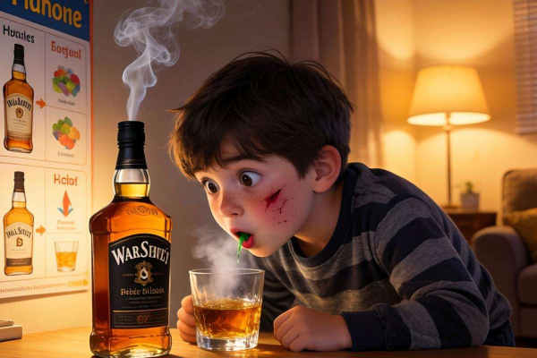 孩子偷喝白酒，家长这样做巧妙教育让其明白危害